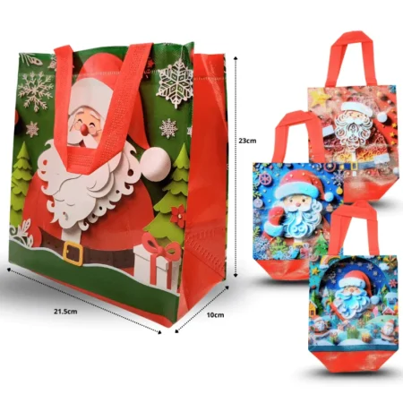 N - 081 bolsa plastificada navidad 21.5x23x10cm C/12 XH-15