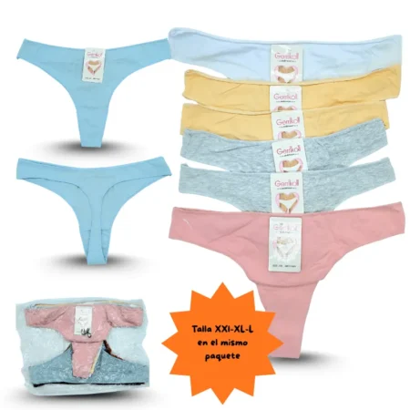 O - 041 tanga XXl-xl-L en el mismo paquete costura invisible C/12 Y0887