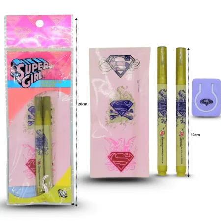 P - 124 lapiz puntillas decorado super man separador y stickers set 4pzas C/10  61-SG CORMAL