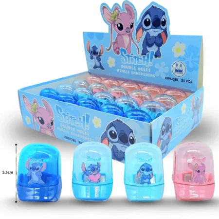 P - 212 sacapuntas doble orificio domo decorado Stitch C/20 JND09