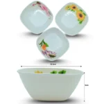 Q - 330 tazón melamina cuadrado decorado flor C/20 A0014-5