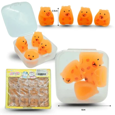 T - 019 squishy mini capy bara  en caja set 4 pzas C/24 254U-31