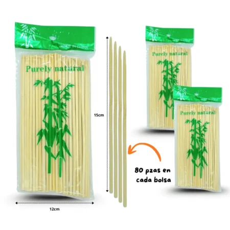 U - 012 palillo de madera para brocheta grueso 14cm 88pzas C/101H-6