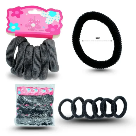 V - 022 liga corrugada set 6 pzas color negro C/12 1A-3