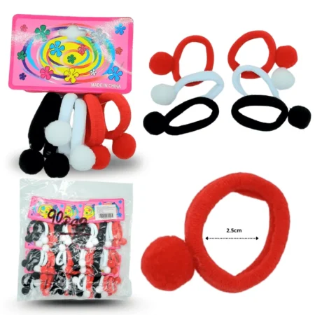 V - 037 liga con pompones set 6 pzas escolar C/12 1A-10