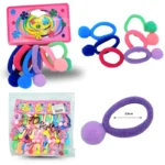 V - 037 liga con pompones set 6 pzas surtidos C/12 1A-10