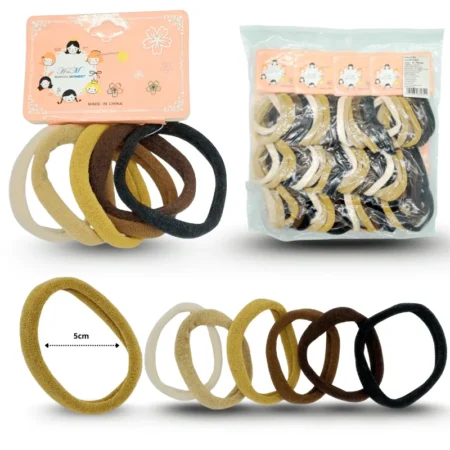 V - 099  liga licra 5cm set 6 pzas colores tierra C/12 1102-C