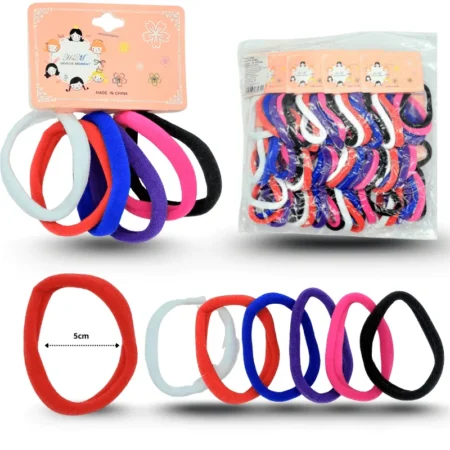 V - 100  liga licra 5cm set 6 pzas colores esco y morados C/12 1102-C