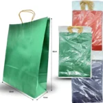 B - 019 bolsa de regalo kraft colores 42x31x12cm C/12 4H-5