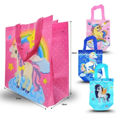 B - 085 bolsa decorada unicornio 21x23x15cm C/12 7F-2