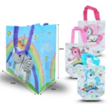 B - 089 bolsa plastificada decorada  21x23x15cm C12 7F-6