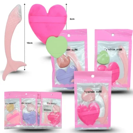 C - 001 esponja maquillaje con perfilador set 3 pzas C/12 4H-5