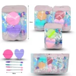 C - 016 esponja cosmética par y aplicadores con cepillo para ceja C/12 4H-4