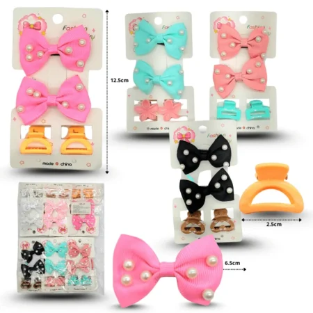 J - 013 pico moño par con mini pinza par set 4 pzas C/12 HMA-14