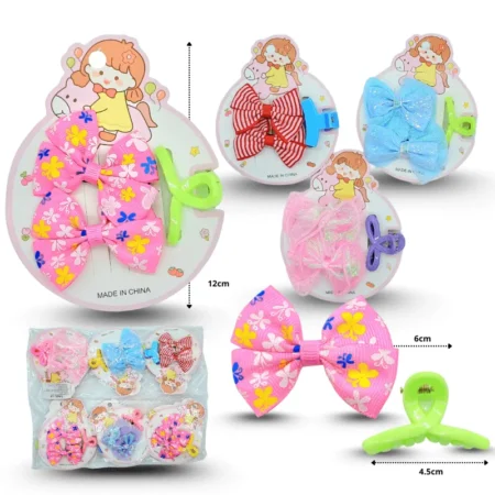 J - 032 pico par moño con pinza mini set 3 pzas C/12 HMA-31