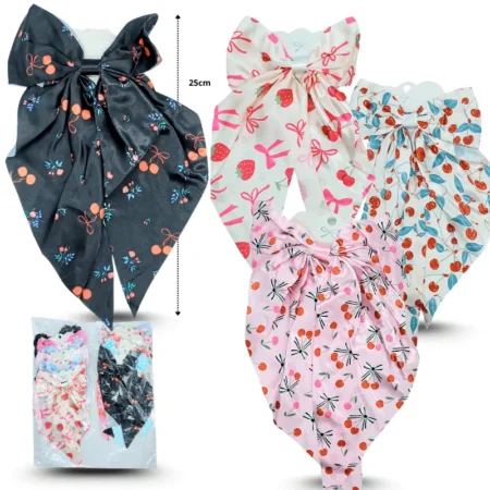 J - 034 pico moño coquetee estampado cerezas y fresas C/12 58Z-7