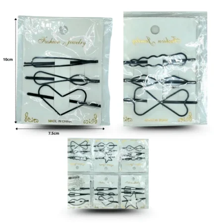 J - 130 picos figuras negras set 3 pzas C/12 14A-17