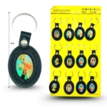 L - 060 llavero religioso montado en piel en planilla C/12 9G-30