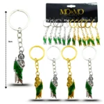 L - 092 llavero san judas manto verde plateado y dorado chico C/12 9G-26