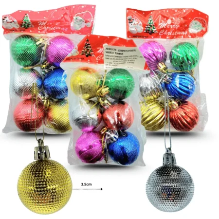 N - 080 esfera navideña set 6 pzas C/10 WD-0002X