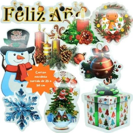 N - 135 carton navideño surtido decorado C/10 ZRLL