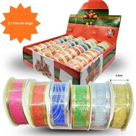 N - 187 liston navideño para regalos 2.7mts C/36 WD-1018