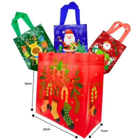 N - 225 bolsa navideña plastificada chica 23x22x11cm 25J-63