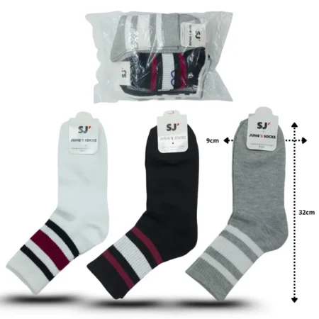 O - 332 calceta larga rayas multicolor C/12 SJ JUNG