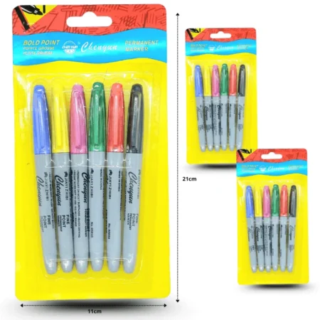 P - 034 plumín 6 colores en blister C/10 CF-014