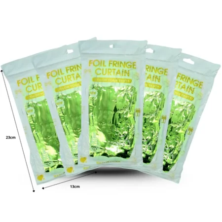 PA - 195 cortina lluvia verde claro C/12 FOIL FRINGE ****