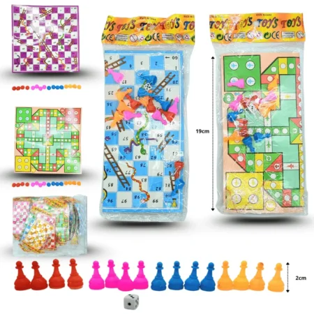 T - 030 juego de mesa doble cartón reversible con fichas y dados C/100 1D-2