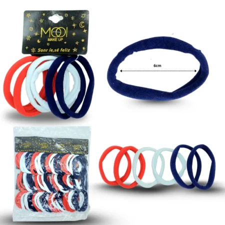 V - 146 liga licra grande 6.5 CM colores escolares set 6 pzas C/12 sets 75054-MC