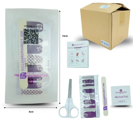 W - 017 set para manicura , tijera, lima y molde adhesivo C/54 6G-53