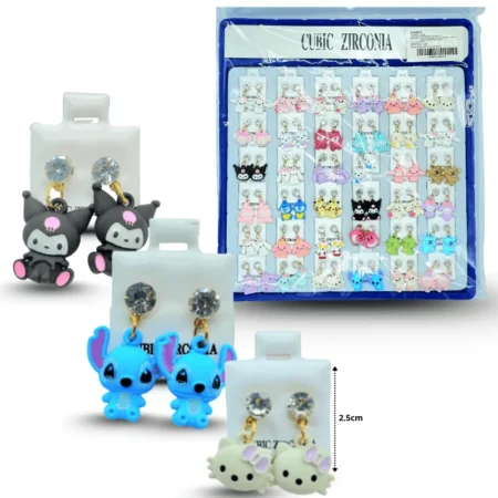 A - 016 arete sanrio en charola azul C/36 XH6672