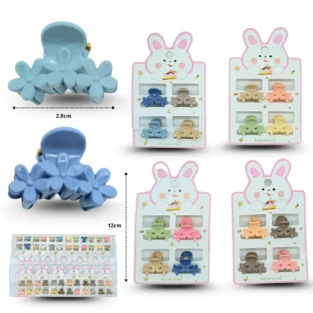 F - 006 pinza mini diseños set 4 pzas C/12 048-1