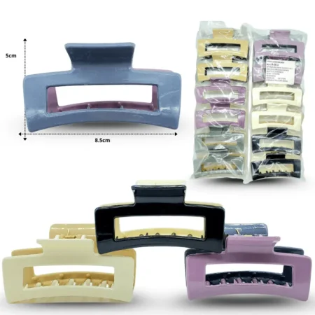 F - 024 pinza rectangular hueca bicolor 8.5cm C/12 TA-1501-33
