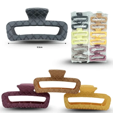 F - 034 pinza 9.5cm rectangular hueca acabado acolchado mate C/12 EEO185