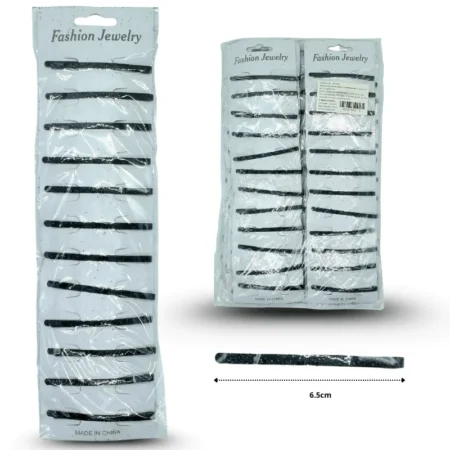 J - 050 pasador negro azucar en tira C/12 2405-1