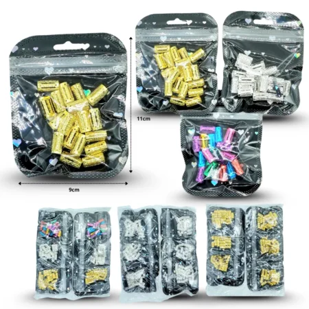 J - 333 decoración para cabello plata colores y dorado C/12 XH7270