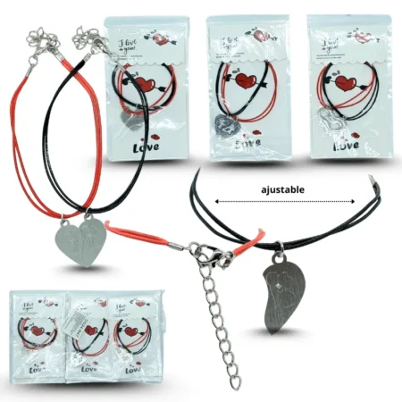 K - 011 pulsera pareja corazón C/12 DG24-N47 o 26H-26