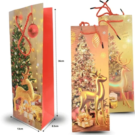 N - 230 bolsa de regalo ideal para botella decorada navideña C/12 3A-45