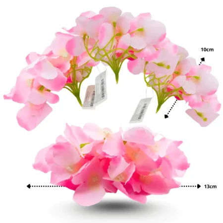 O - 786 flor artificial rosa decoracion C/10 7-1B-2