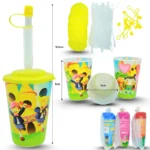 Q - 013 vaso con popote 9.3cm C/12 E6026