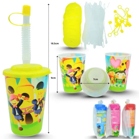 Q - 013 vaso con popote 9.3cm C/12 E6026