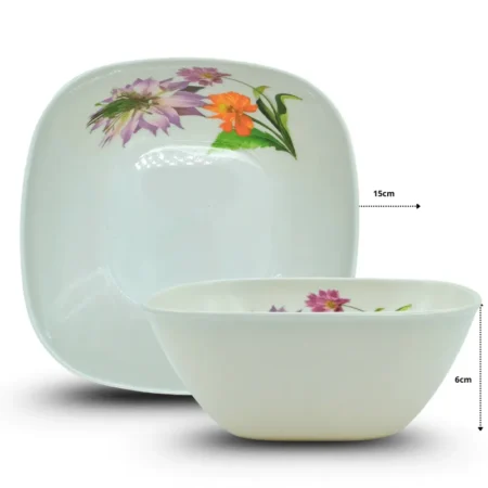 Q - 334 tazón melamina cuadrado 15cm C/12 A0014-6