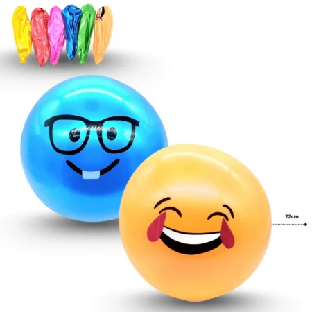 T - 020 pelota hule inflable emoji 22cm C/12 C3214