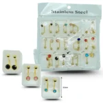 A - 014 arete broquel colgante en caja C/12 25N22