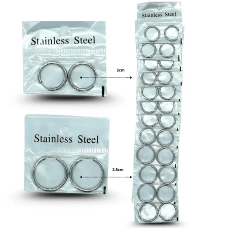 A - 020 arracada plateada en tira C/12 123-84