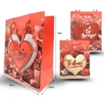 B - 003 bolsa de regalo san valentin cartón grueso 24x18x8.5cm C/12 25ZA-66