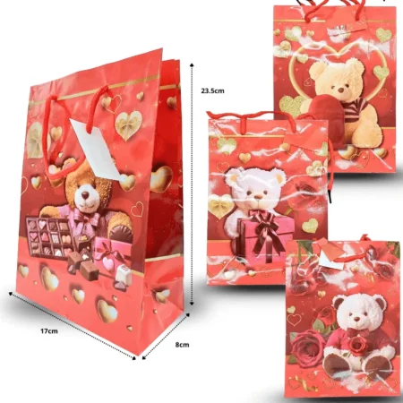 B - 008 bolsa de regalo decorada osos chocolates y rosas C/12 R510F-5
